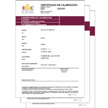 Certificado de calibración ENAC CHT-Cal4