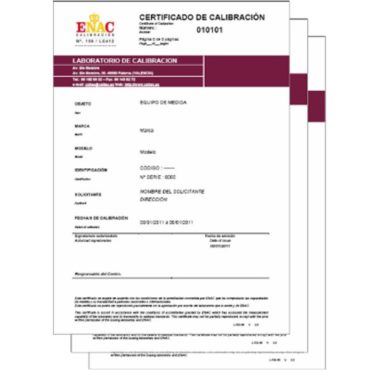 Certificado de calibración ENAC CHR-Cal2