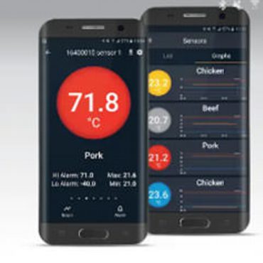 Temperatura visible en el móvil con la App para Monitorización de Temperatura